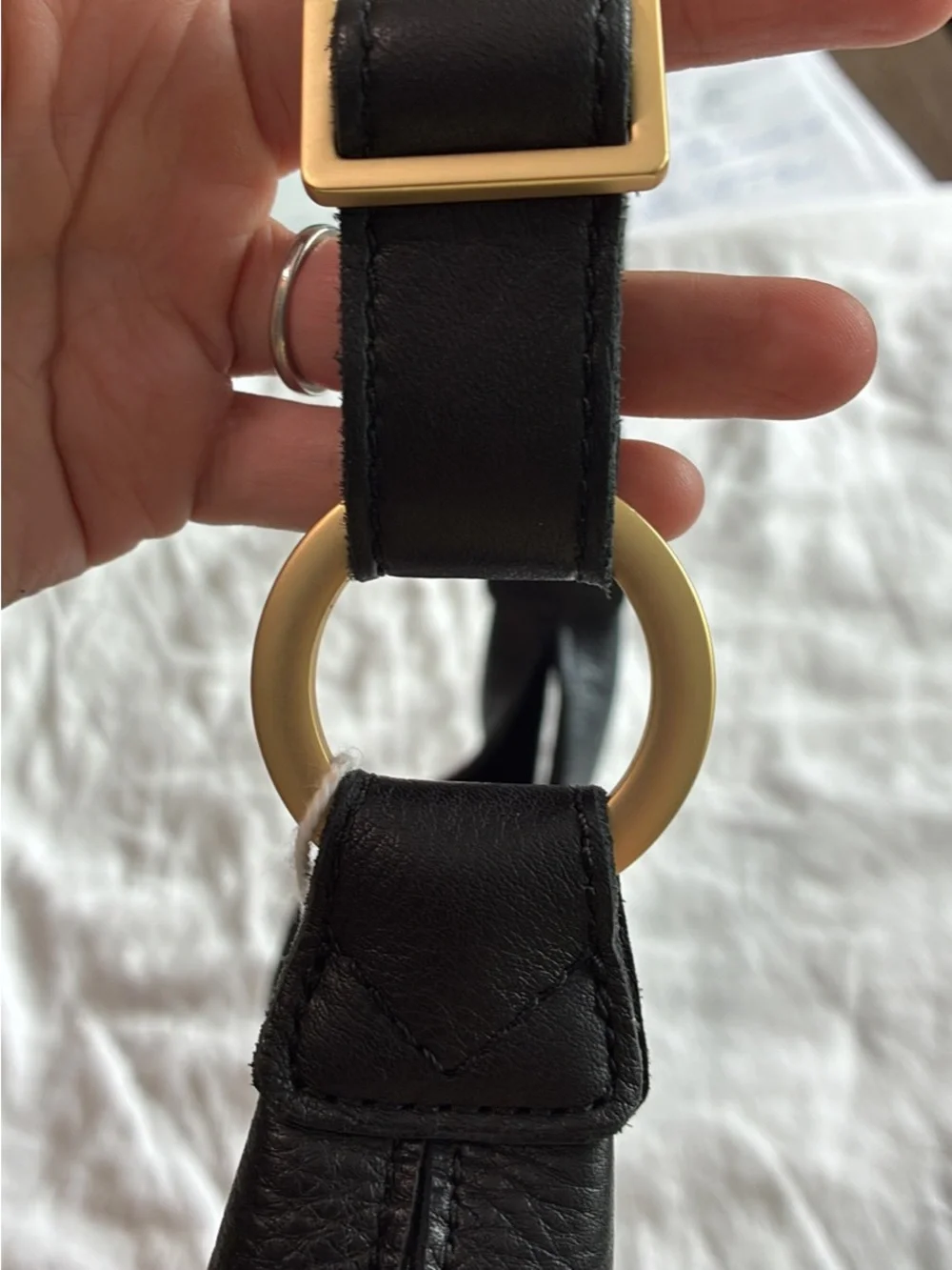 Hammitt Black Pebbled Leather Hobo with Gold Hardware